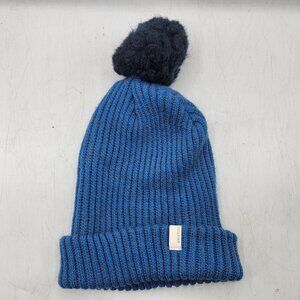 Brixton Alison Faux Fur Adults Blue Pom Beanie Hat Winter Warm Casual Outdoors